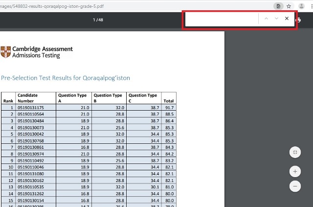 Президент мектебине өткерилген сайлап алыў имтихан нәтийжелерин интернет арқалы көриў ушын қолланба Президент мектебине өткерилген сайлап алыў имтихан нәтийжелерин интернет арқалы көриў ушын қолланба