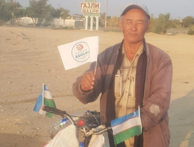 Арал теңизин көриў ушын жолға шыққан 69 жаслы Абдурасул ата Хорезмге жетти Арал теңизин көриў ушын жолға шыққан 69 жаслы Абдурасул ата Хорезмге жетти