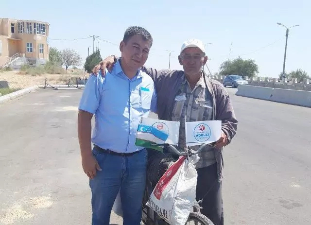 16 күнлик узақ жолдан соң сырдәрьялы 69 жаслы Абдурасул ата Нөкиске жетип келди