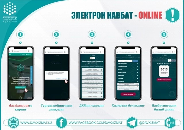 Мәмлекетлик хызметлер орайына онлайн тәризде электрон нәўбетке жазылыў имканияты жаратылды