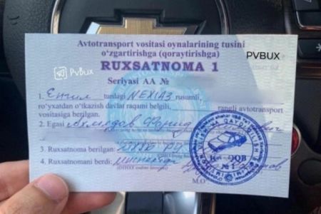 «Тонировка» ушын рухсатнама қандай көринисте болады?